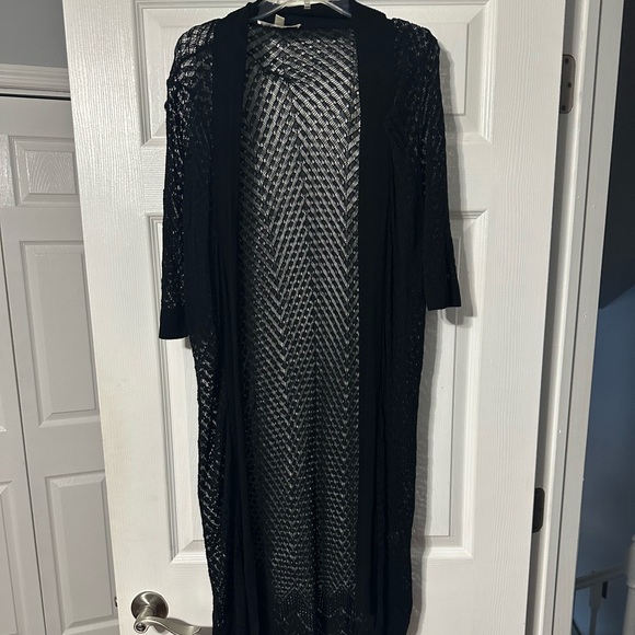 Cyrus Sweaters - Cyrus Lace Duster Open Front Cardigan